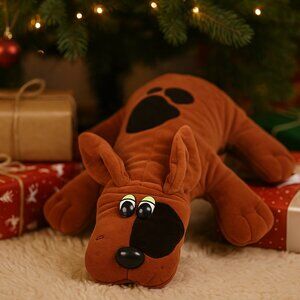 Vintage Tonka Pound Puppies Brown Plush Dog – Stuffed Animal Toy with Black Spot